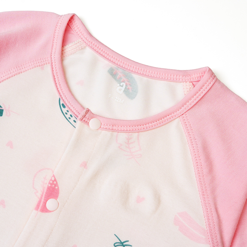 Bodysuit tính năng dài, vải modal BST Thiên Nga Animo (0-12M,Hồng)