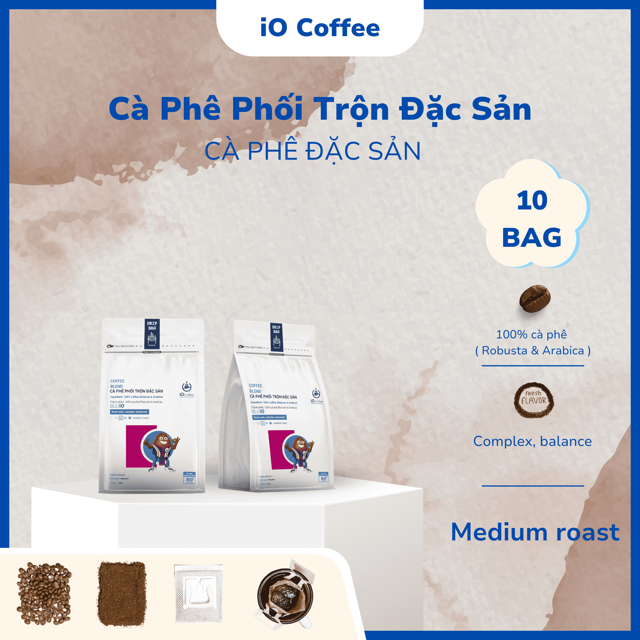 iO Coffee Phin Giấy - Cà Phê Phối Trộn Đặc Sản