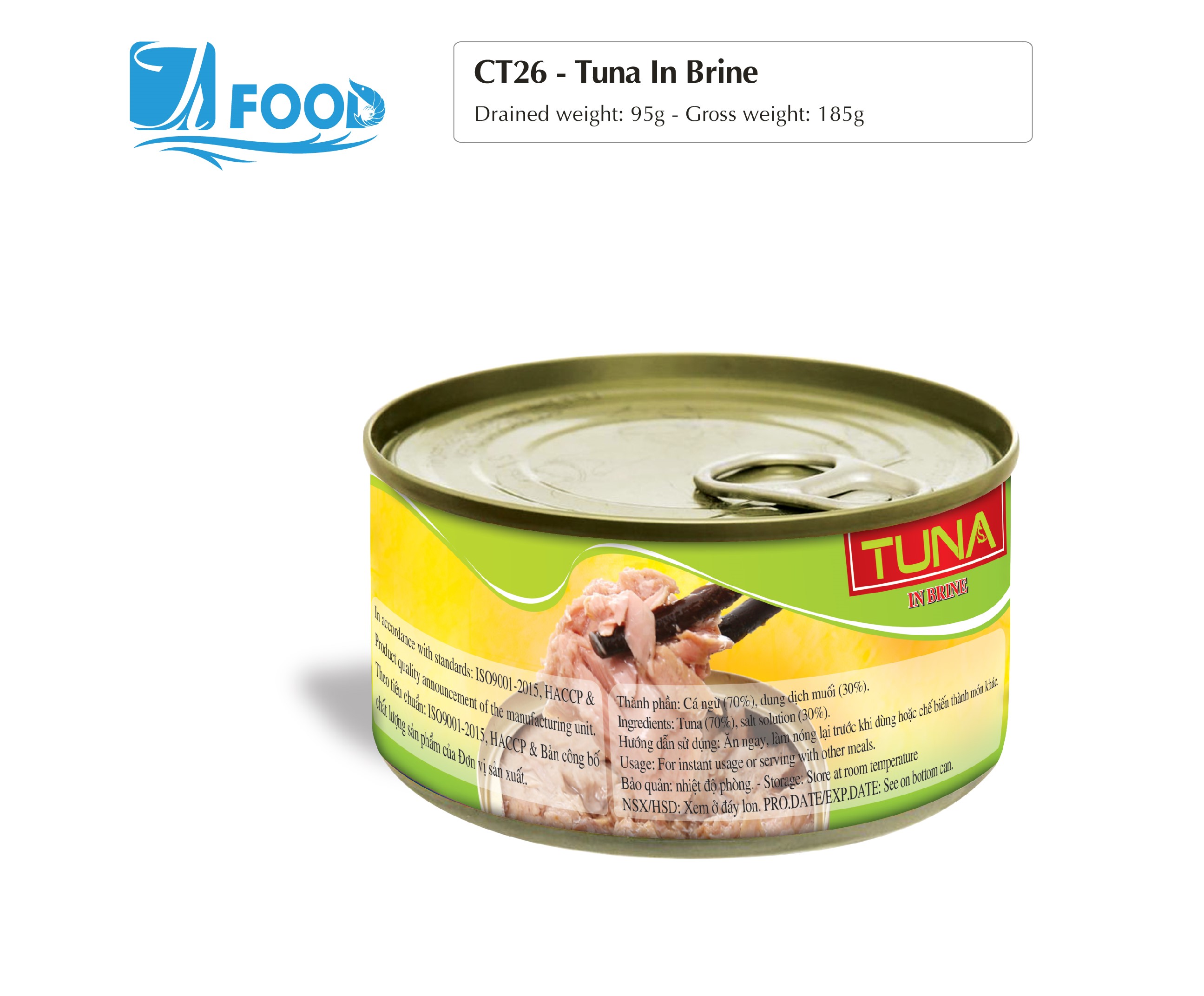 Cá ngừ ngâm muối, 185g