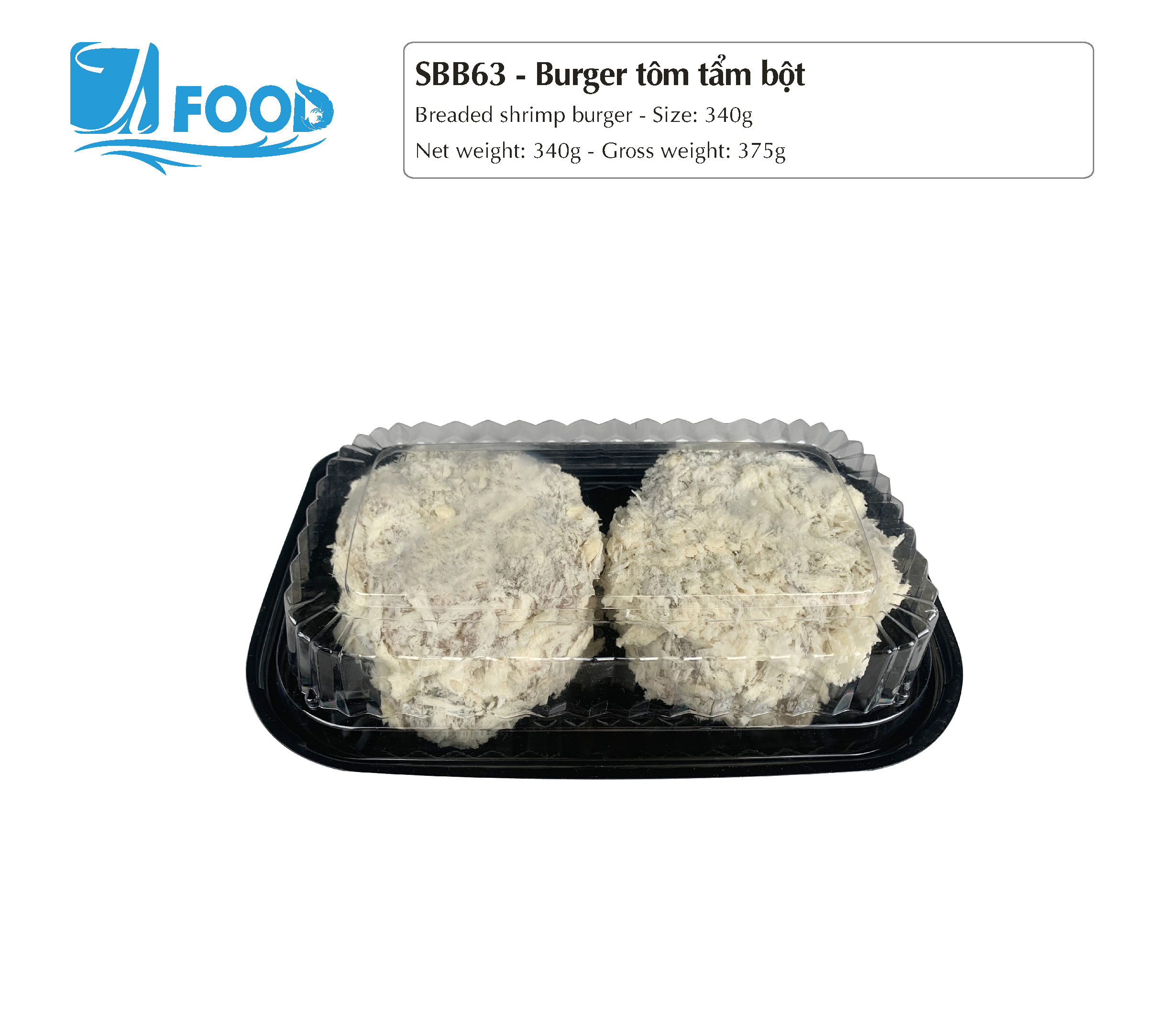 Burger tôm tẩm bột 340g