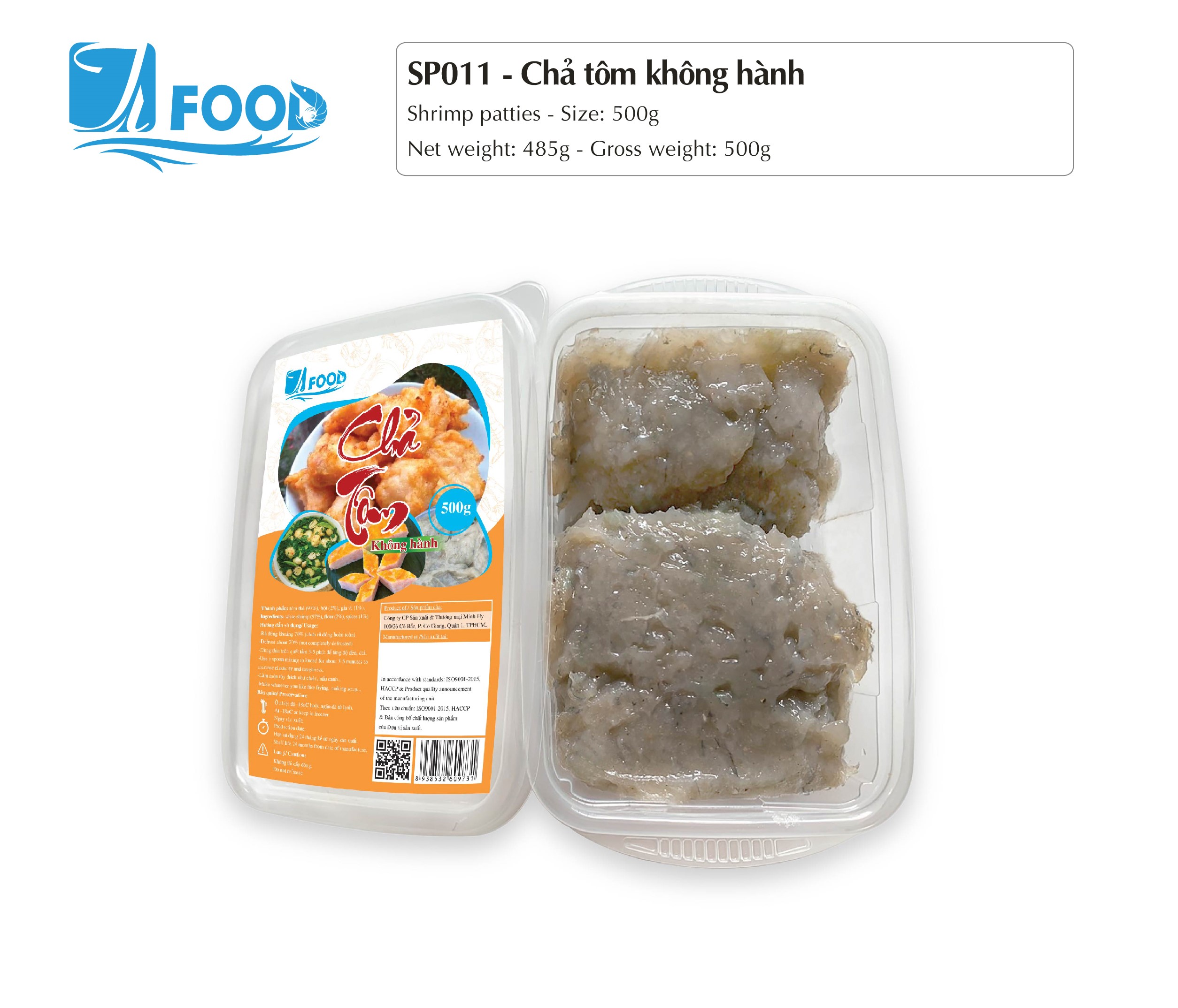 Chả tôm không hành 500g