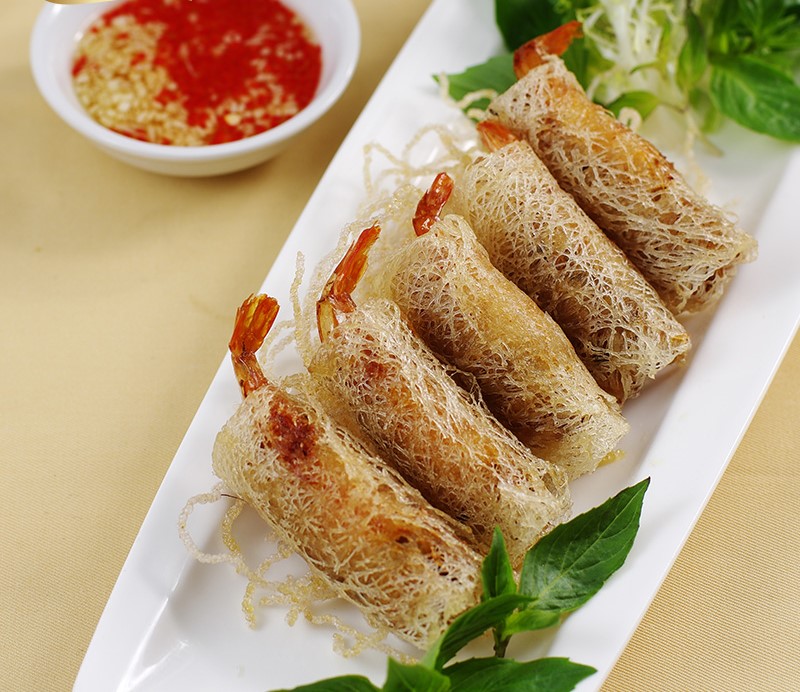 Chả giò rế tôm thẻ Size 34g, NW 340g (Khay)