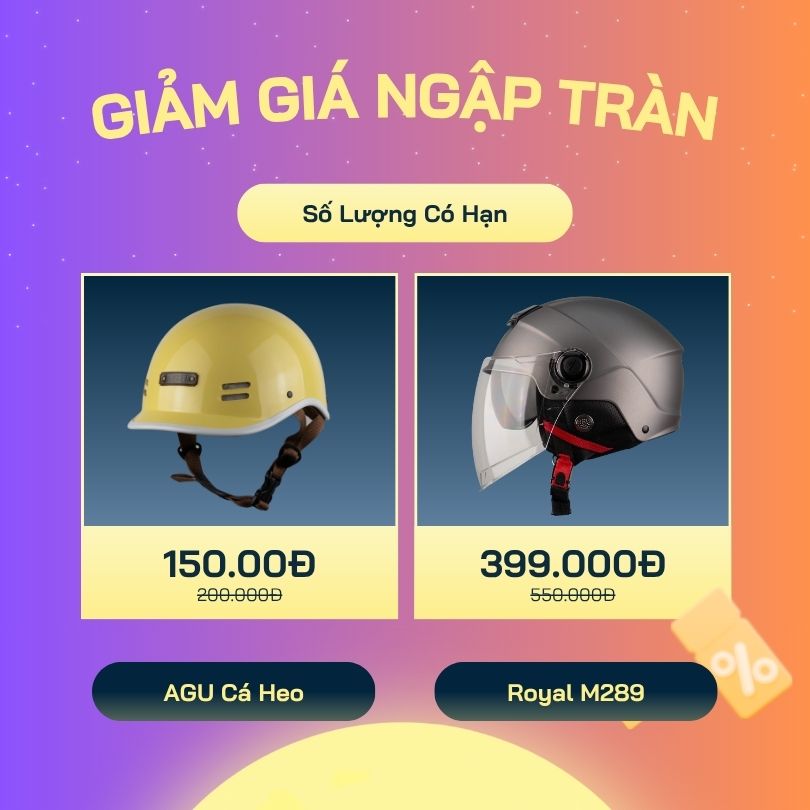 Mũ Bảo Hiểm 1/2 Đầu