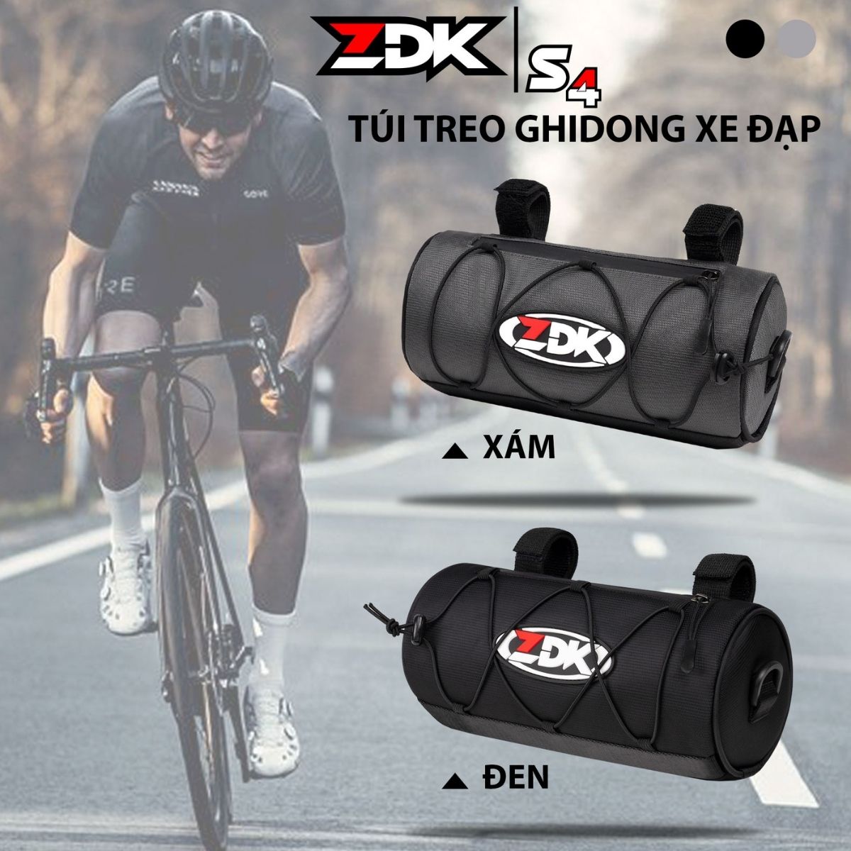 Túi Treo Ghidong Xe Đạp ZDK S4 Chính Hãng – Chống Trầy, Kháng Nước Nhẹ, Dung Tích 2L, Tiện Lợi Cho Mọi Dòng Xe Đạp