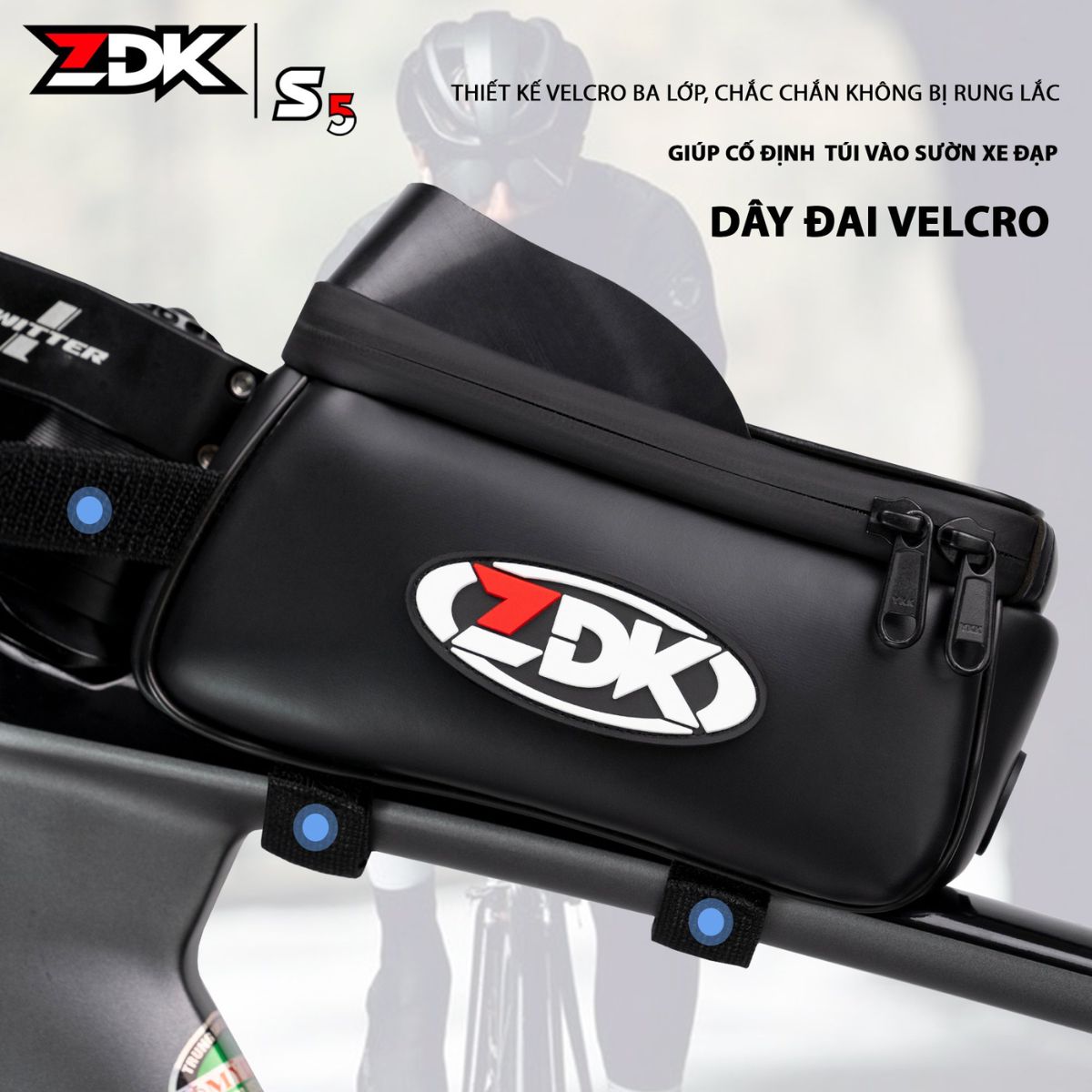 Túi Treo Xe Đạp ZDK S5 Chính Hãng – Da PU Kháng Nước 100%, Màn Cảm Ứng 6.8 Inch, Thiết Kế Thể Thao Sang Trọng