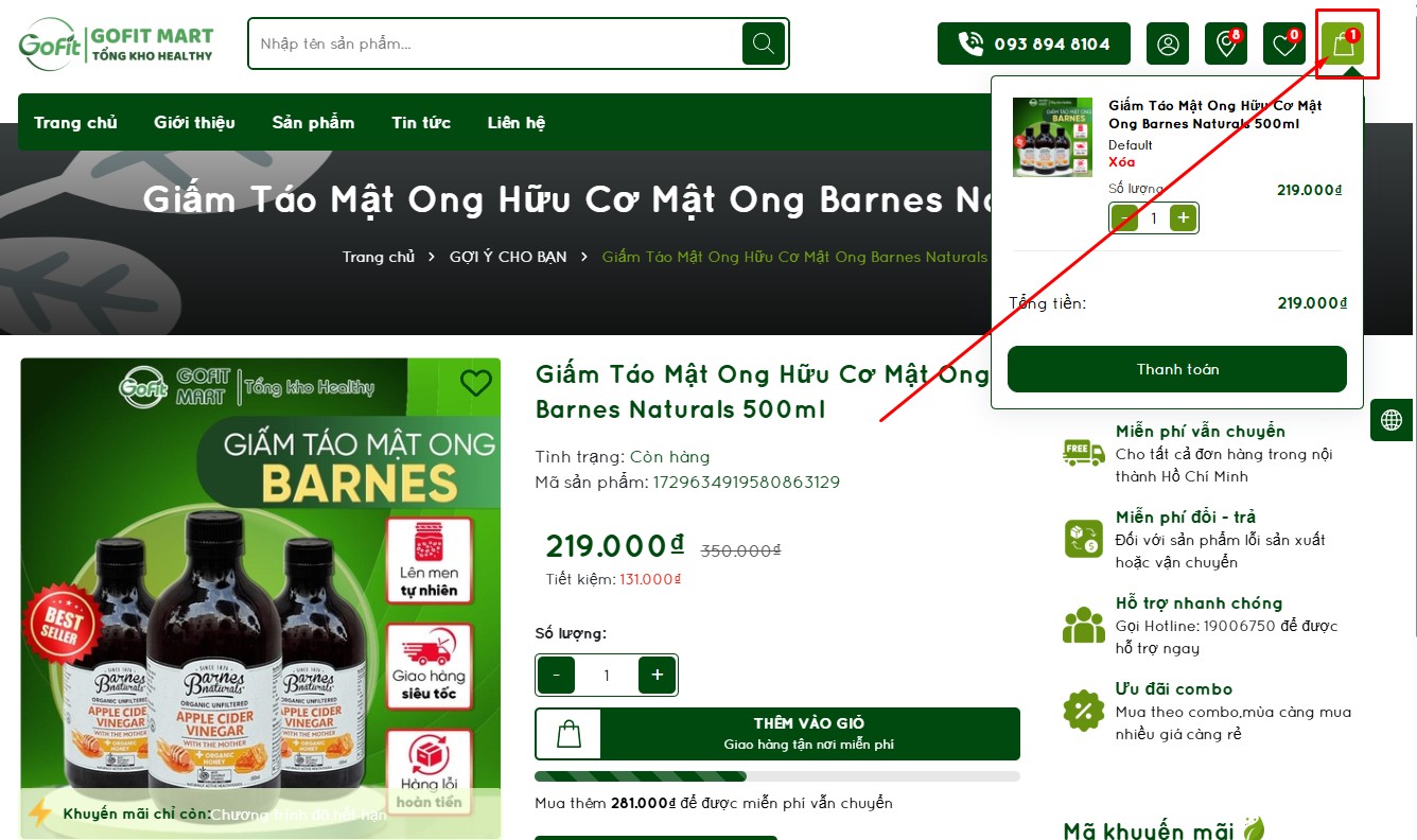 Hướng dẫn mua hàng GOFIT MART – Tổng kho healthy