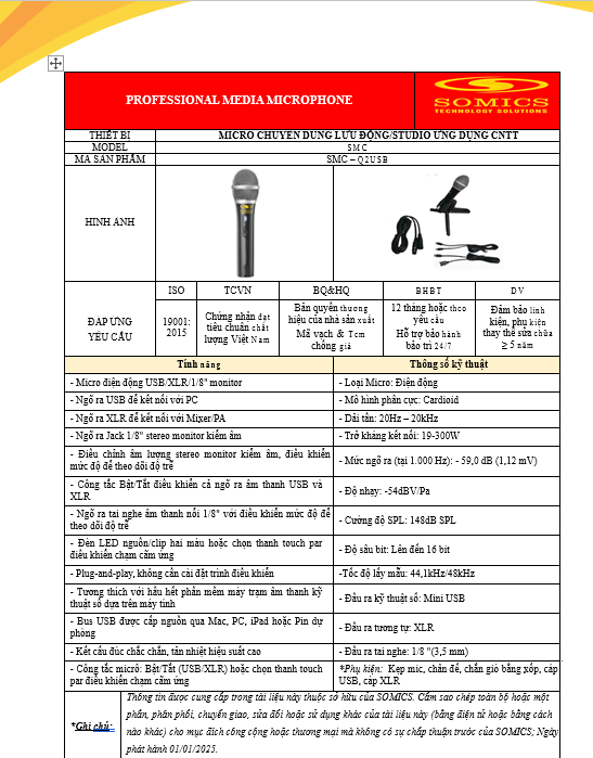 Micro chuyên dụng