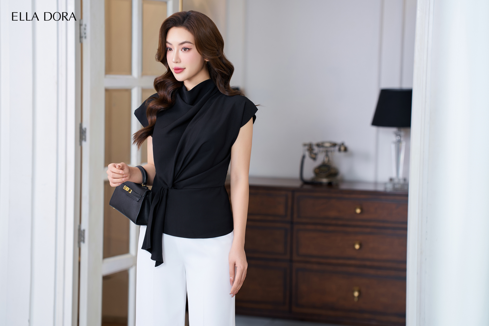 Áo xếp nếp vải Manggo