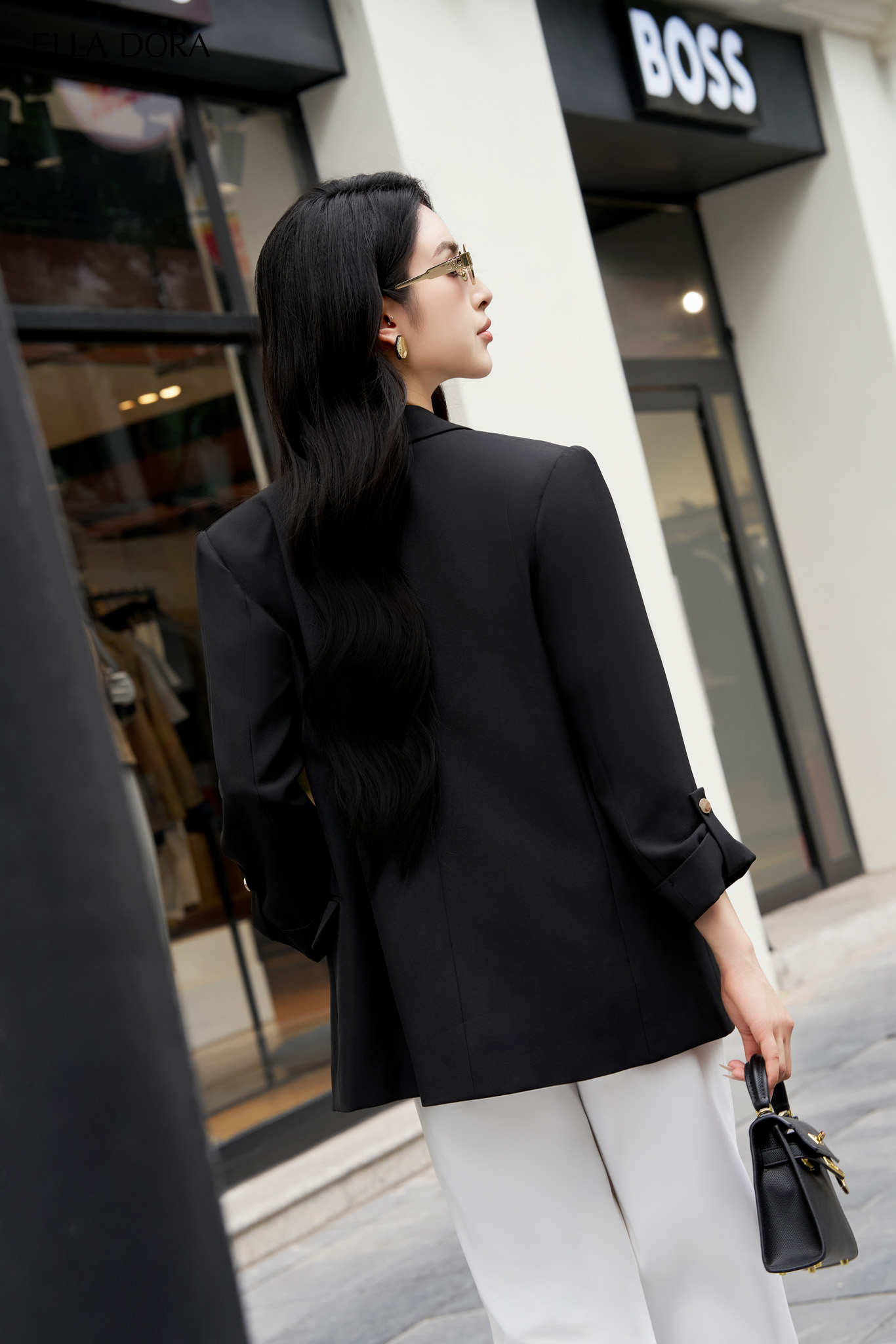 V21 - Blazer dáng suông không cúc