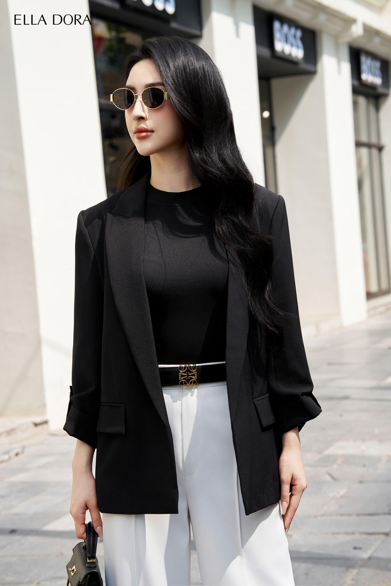 V21 - Blazer dáng suông không cúc