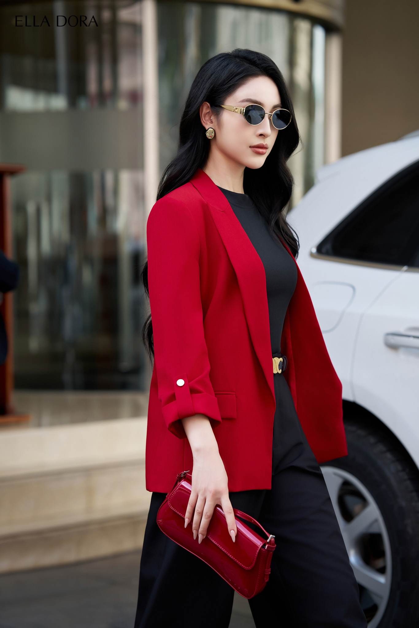 V21 - Blazer dáng suông không cúc