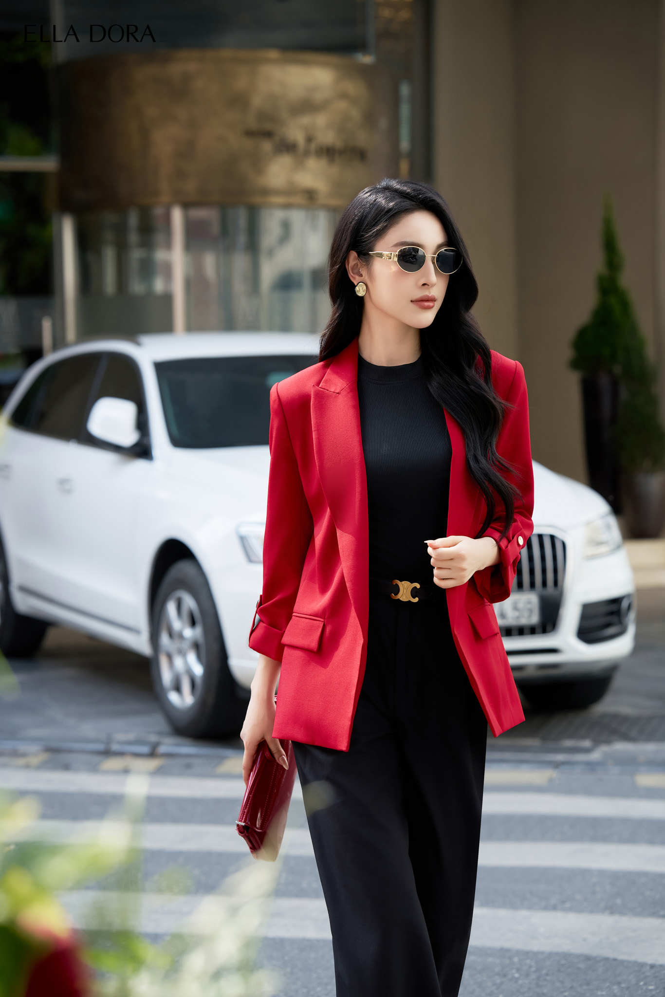 V21 - Blazer dáng suông không cúc