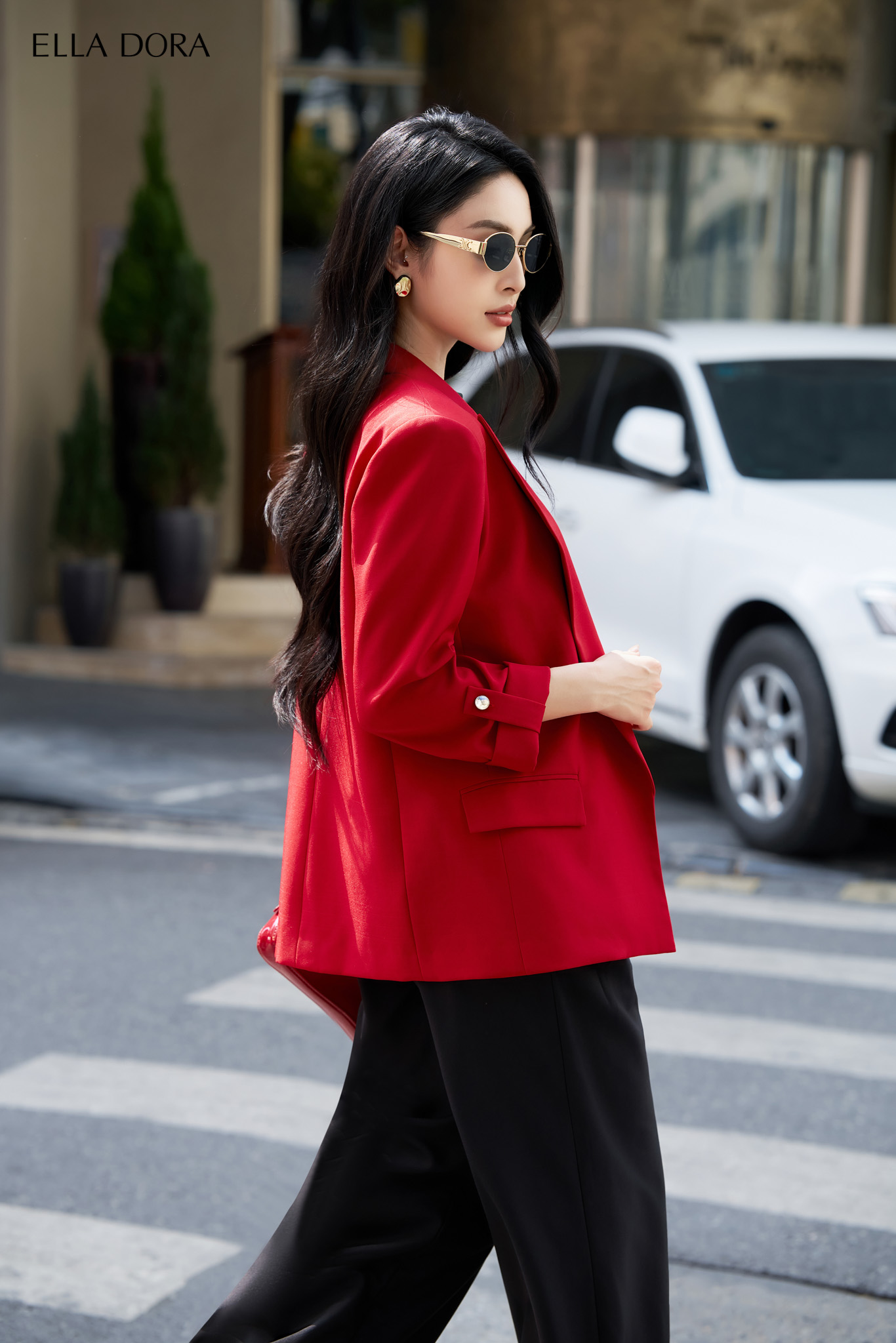 V21 - Blazer dáng suông không cúc