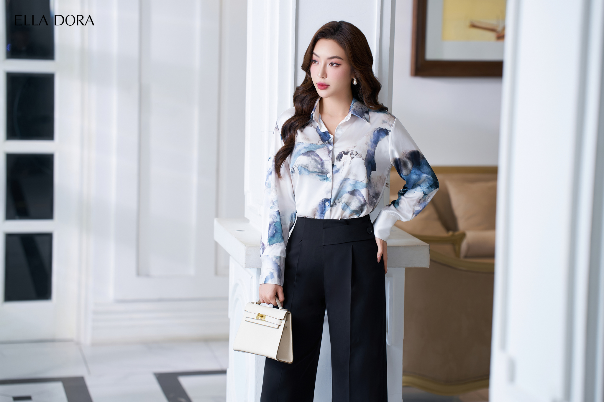 Sơ mi lụa dáng cơ bản