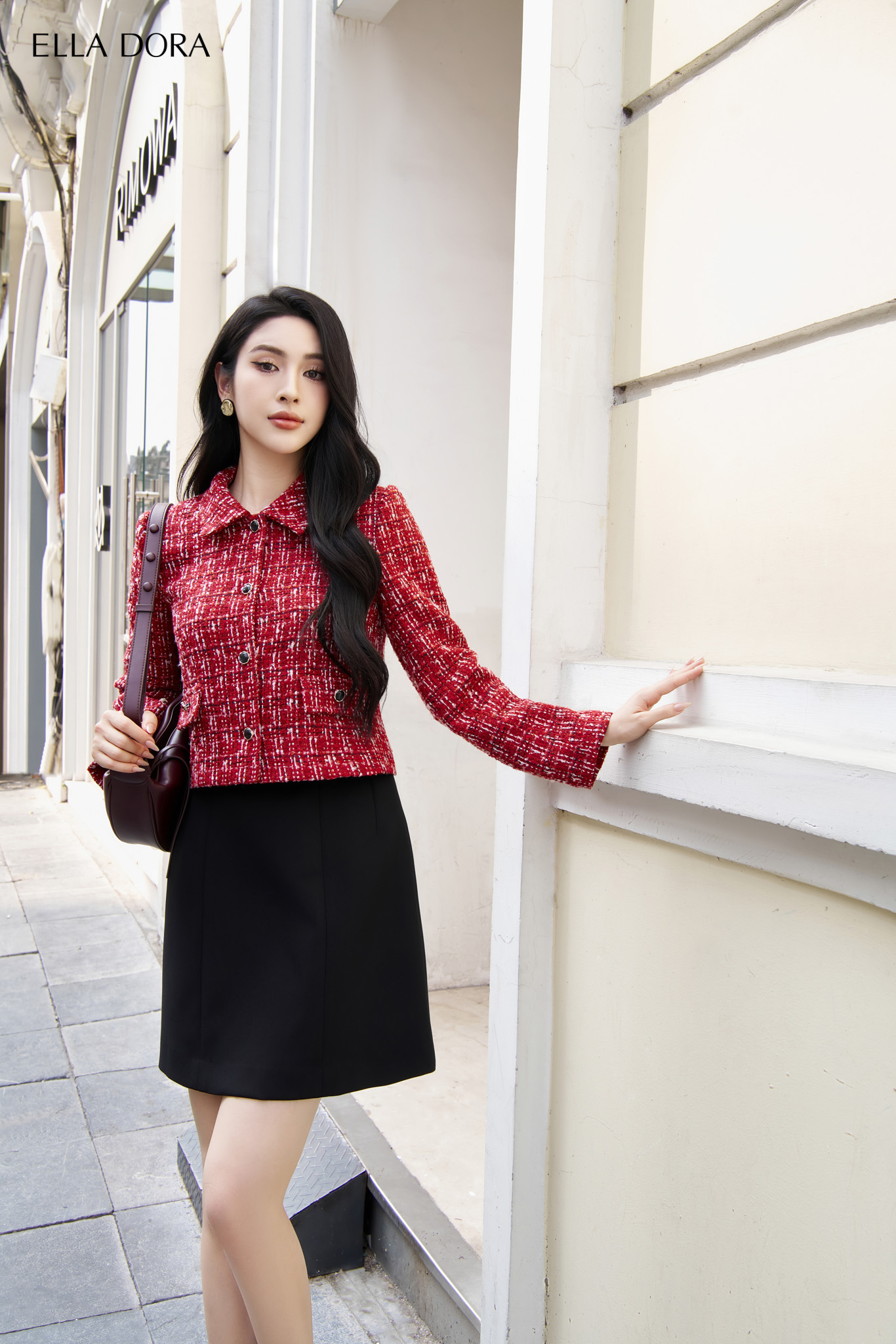 Áo khoác dạ Tweed đỏ