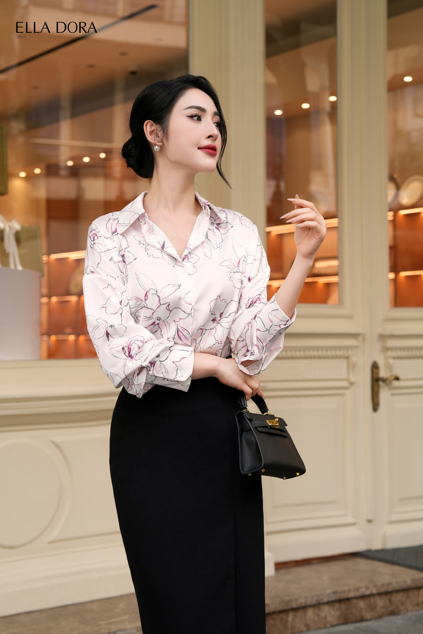 Chân váy đắp tà 1 cúc