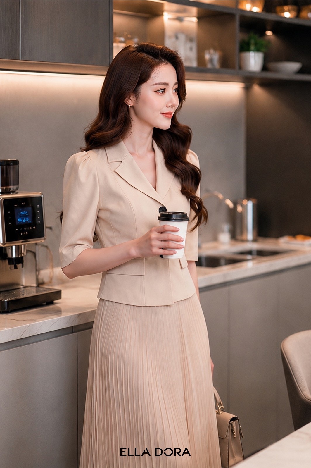 Set áo kiểu cổ ve tay bồng