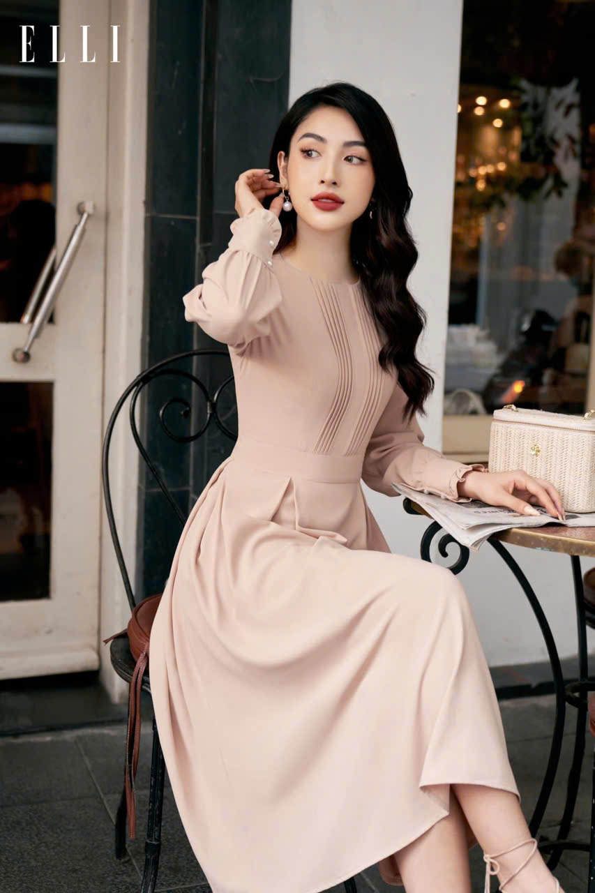 Đầm li ngực bèo tay