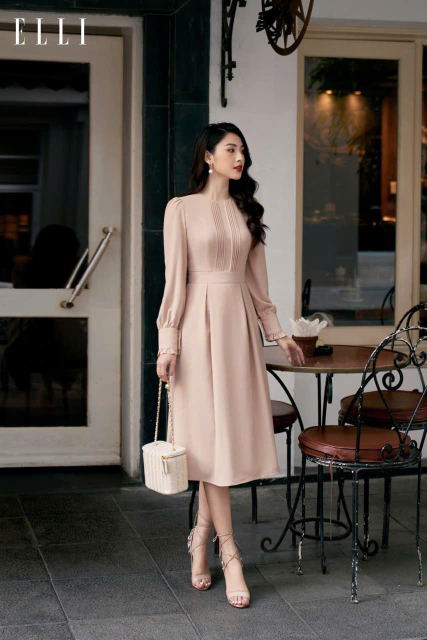 Đầm li ngực bèo tay