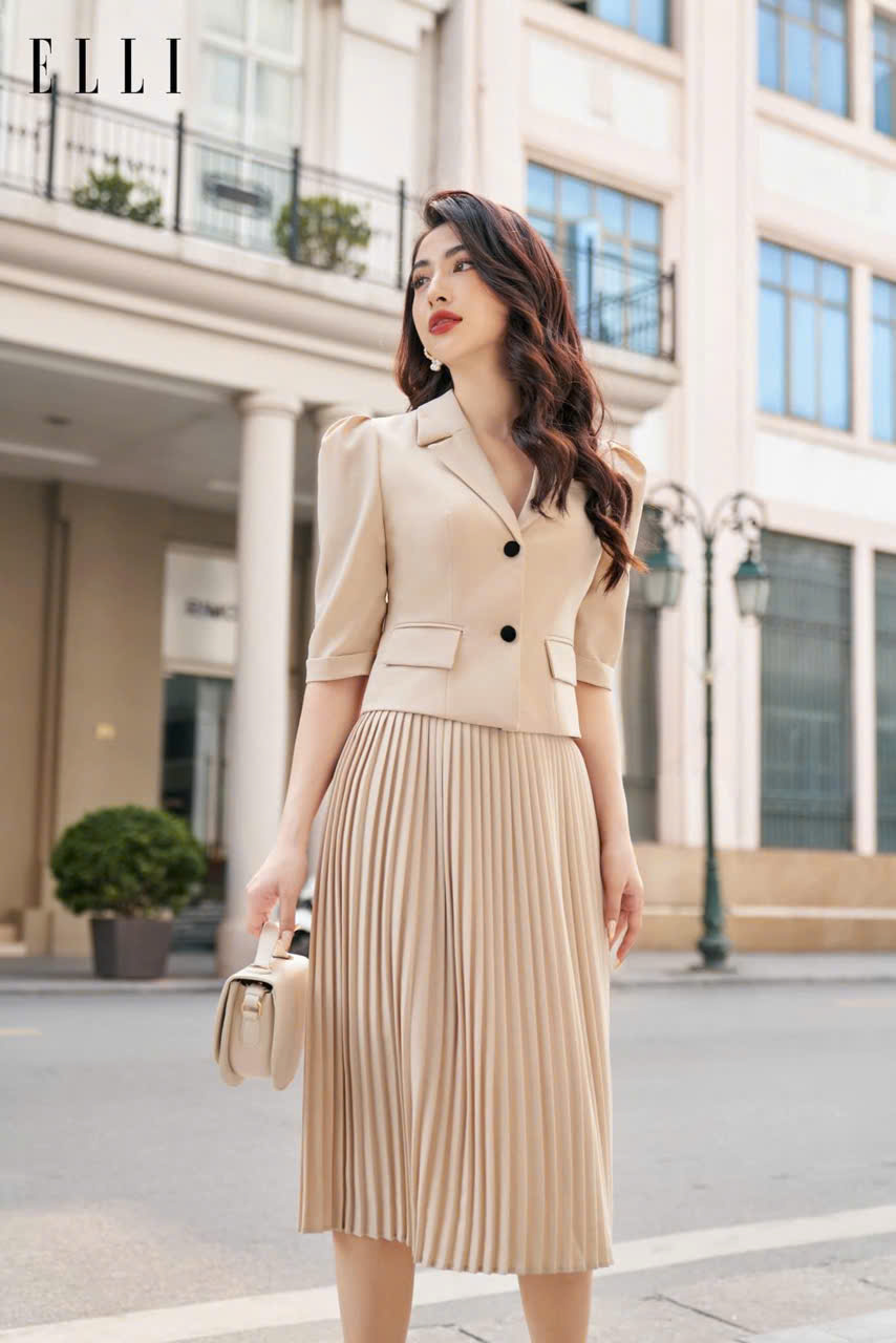 Chân váy dập li thẳng