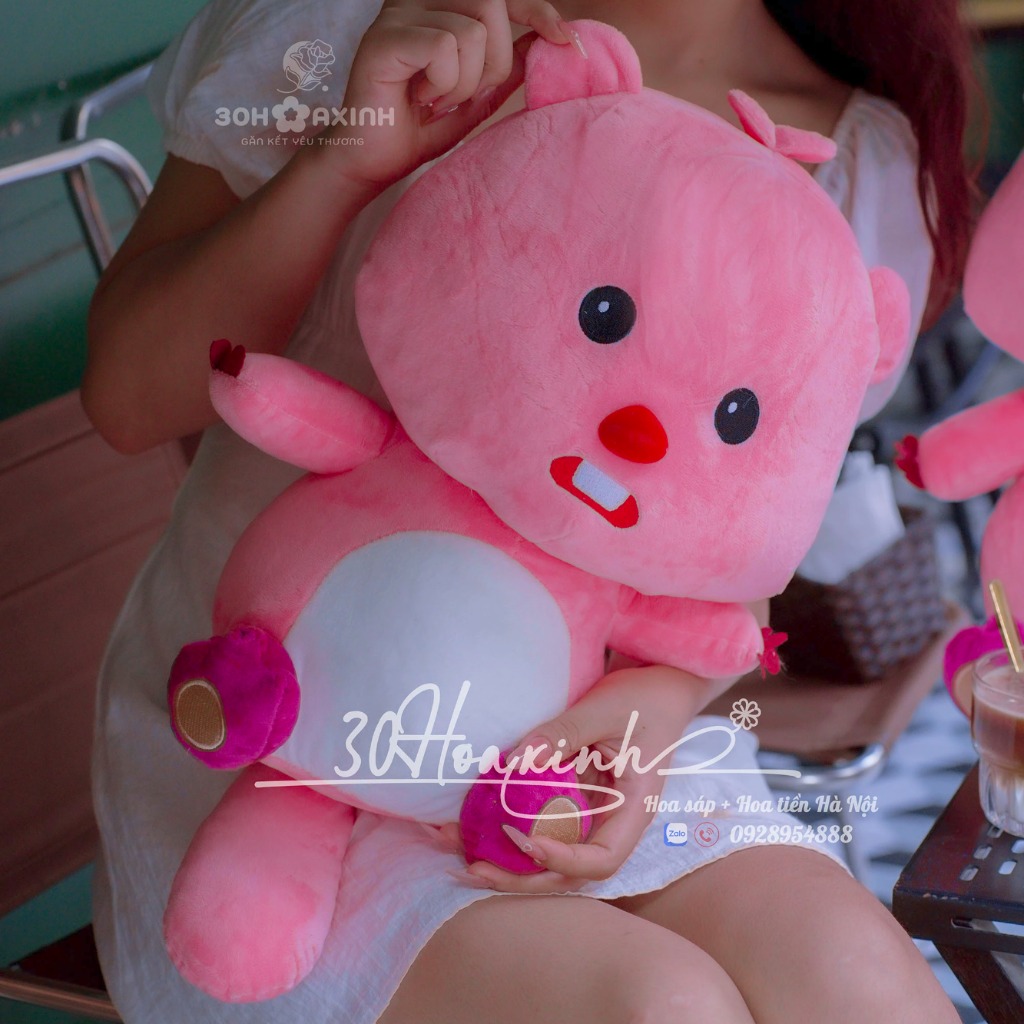 Gấu bông Loopy màu hồng cute