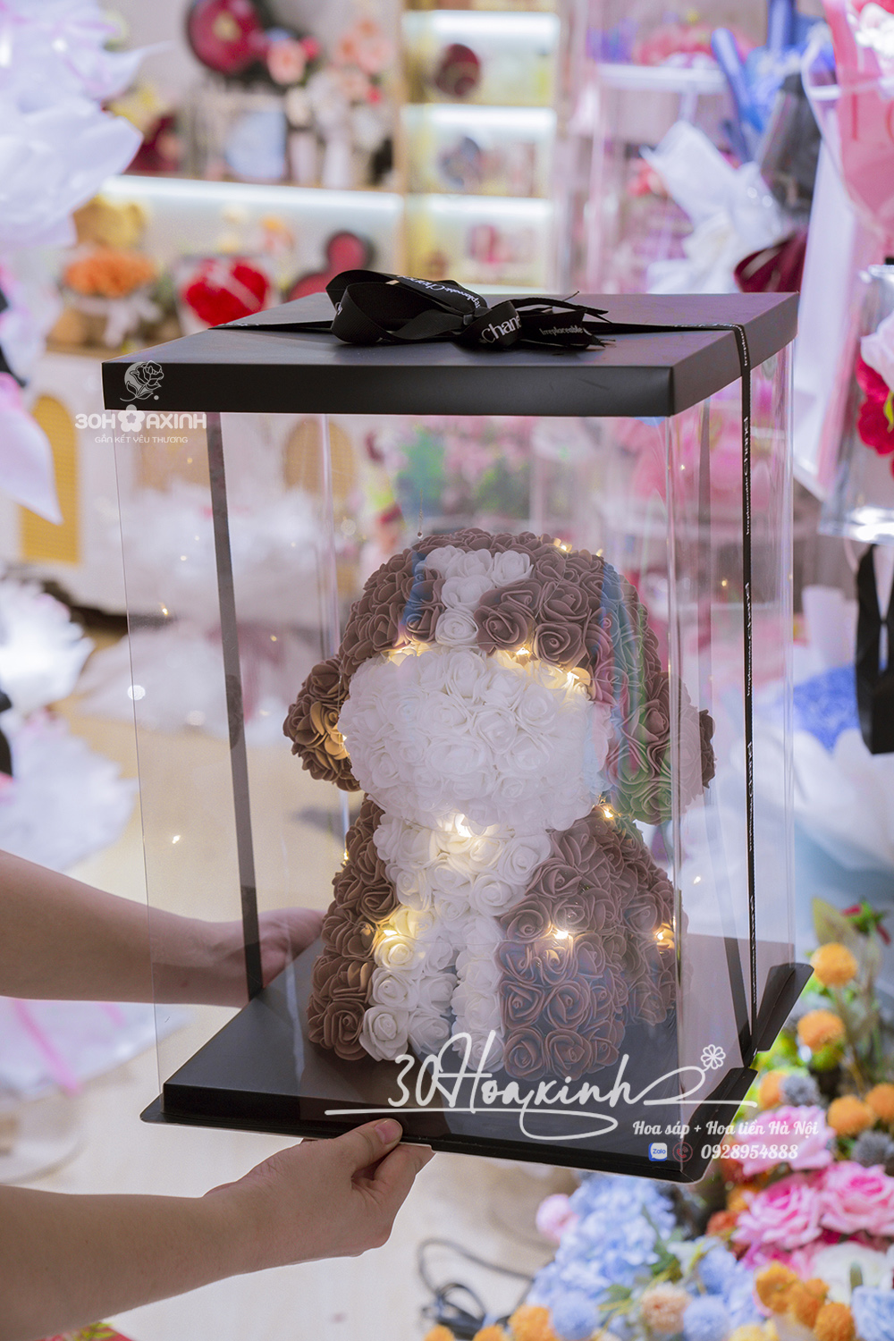 Gấu Hoa Hồng Cún Con Dễ Thương