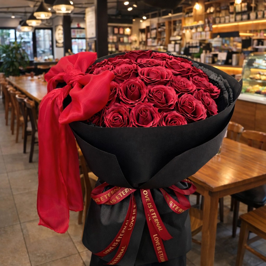 Hoa Sáp Màu Đỏ Bông To Lãng Mạn