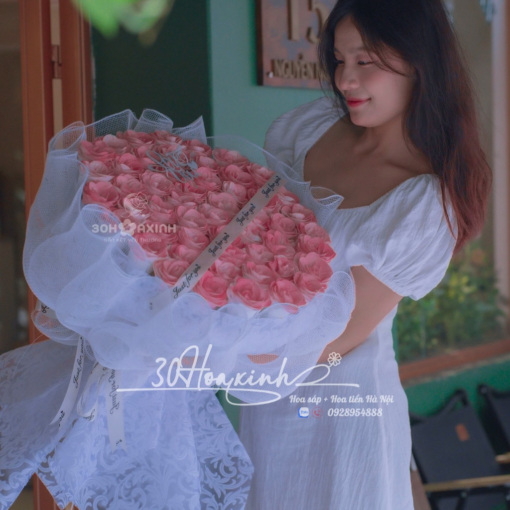 Hoa nhũ lấp lánh màu hồng galaxy, tặng kèm phụ kiện