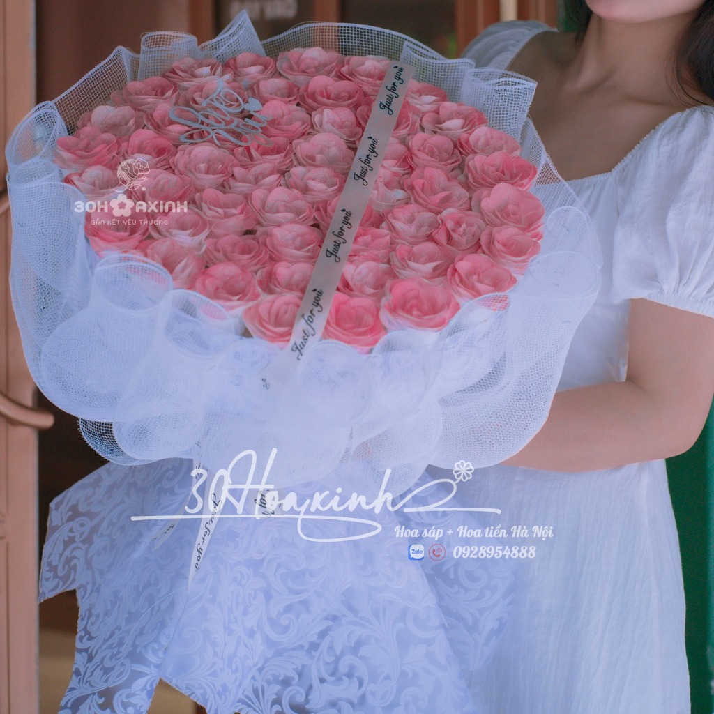 Hoa nhũ lấp lánh màu hồng galaxy, tặng kèm phụ kiện