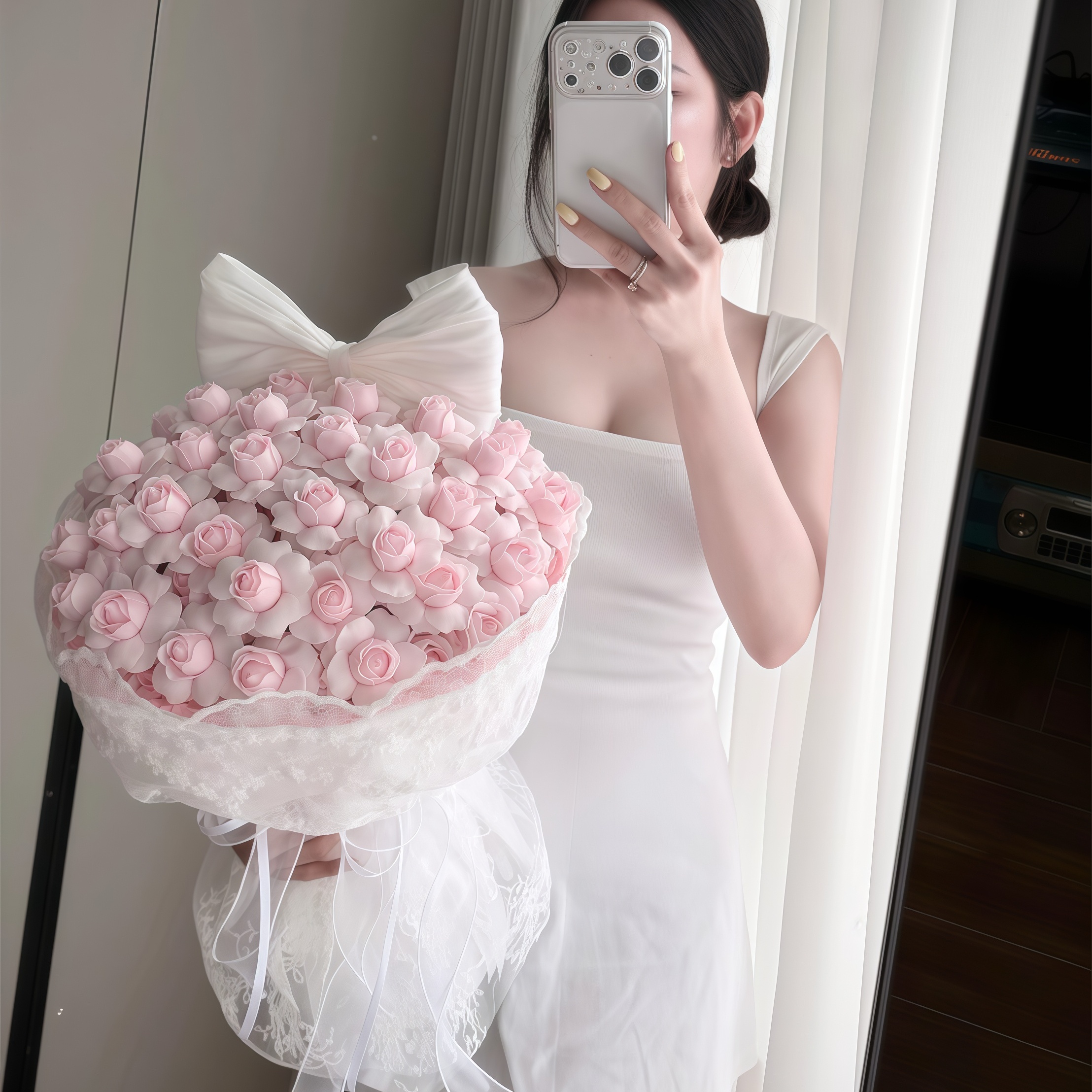 Bó Hoa Hồng Sáp Tỉ Muội Màu Hồng – Món Quà Dịu Dàng Thay Lời Yêu Thương