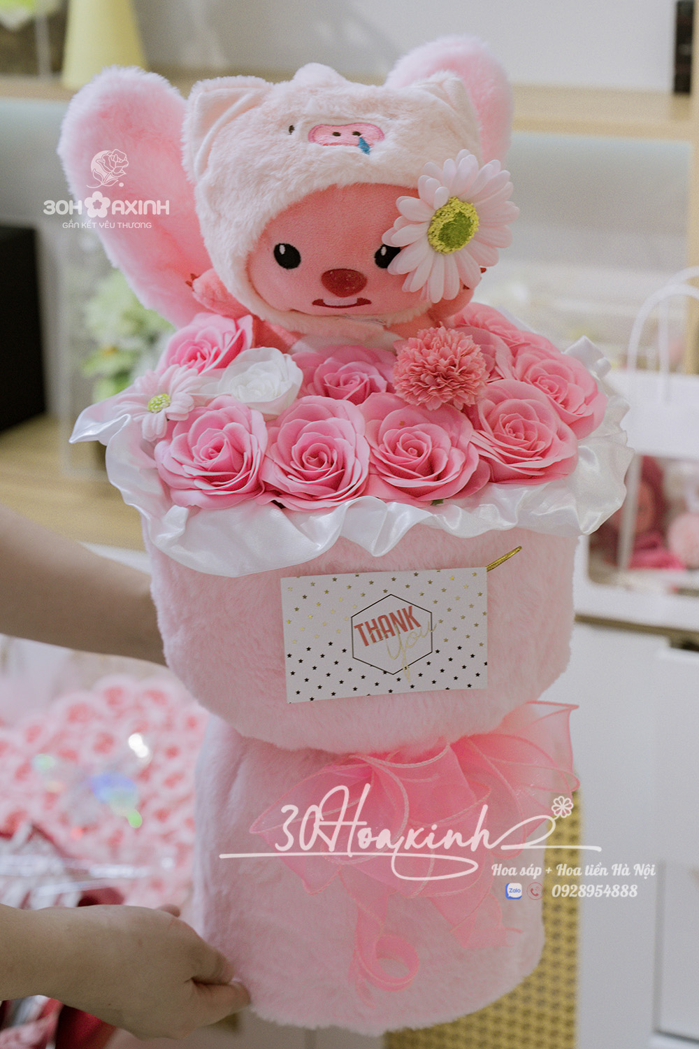 Gấu Loopy Ôm Hoa Sáp Đáng Yêu
