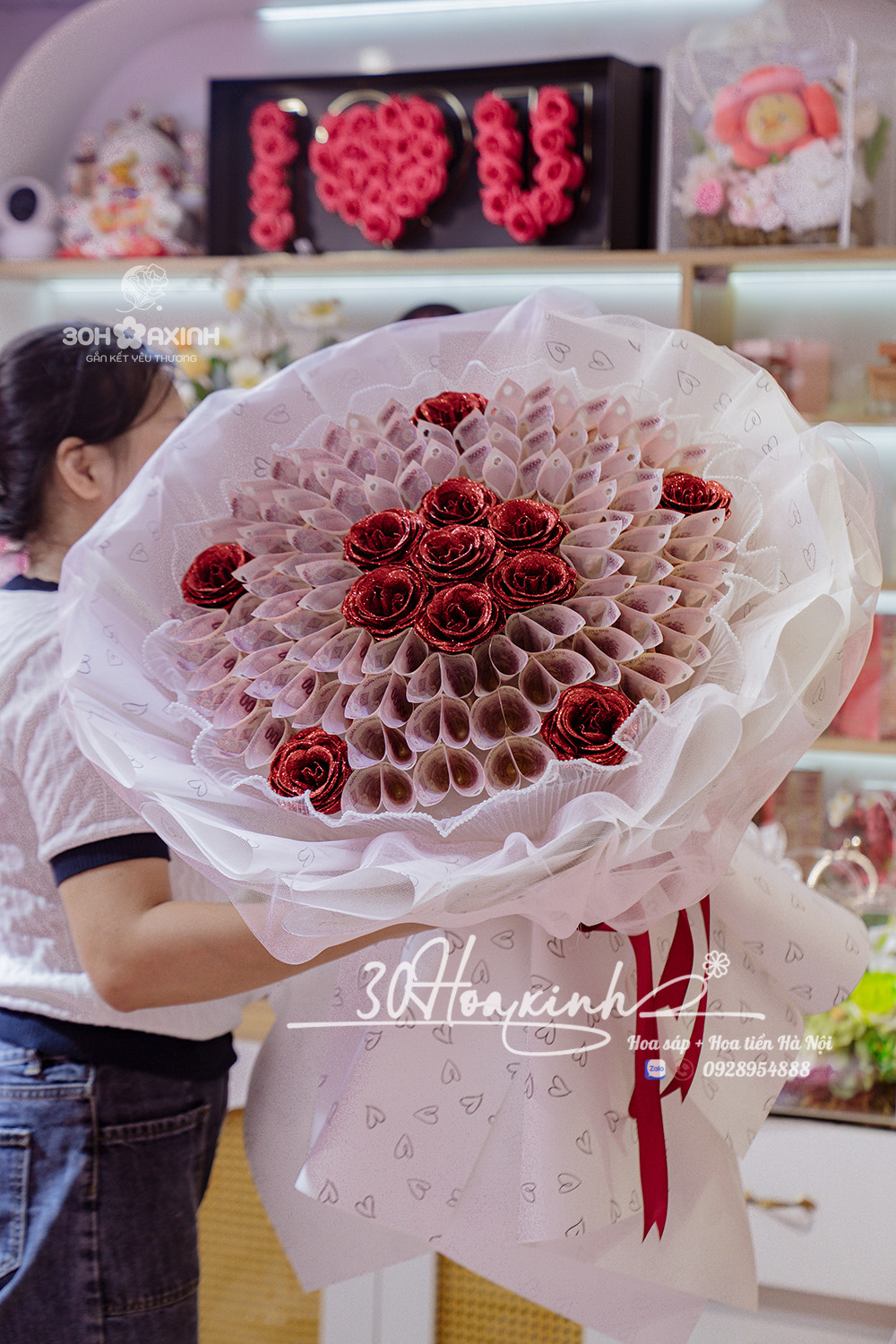 Bó Hoa Tiền Thật 50 tờ 50k