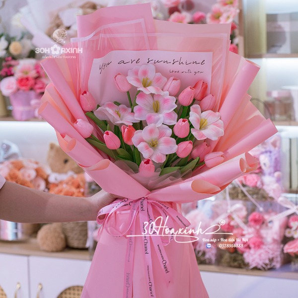 Hoa Sáp Tulip Màu Hồng Đẹp