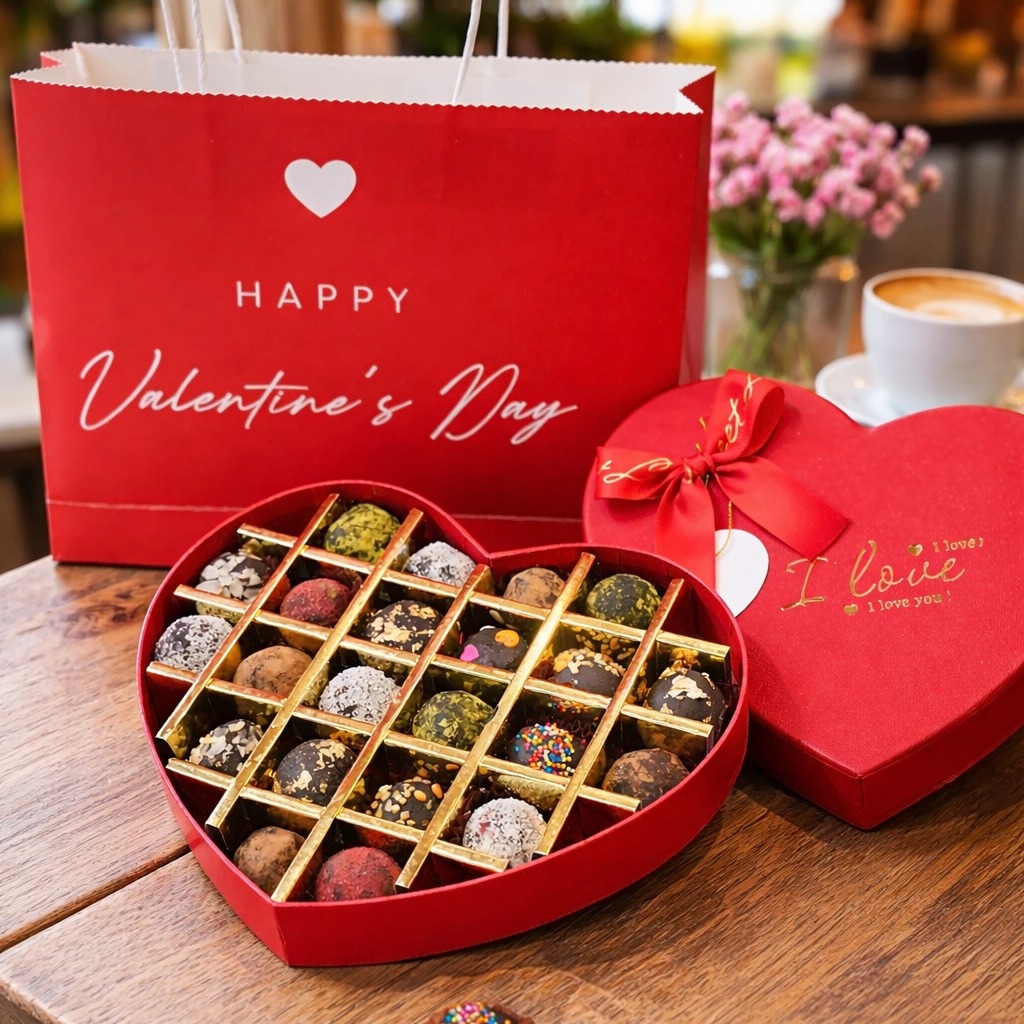 Hộp Socola Valentine Trái Tim 14/2 Size Trung