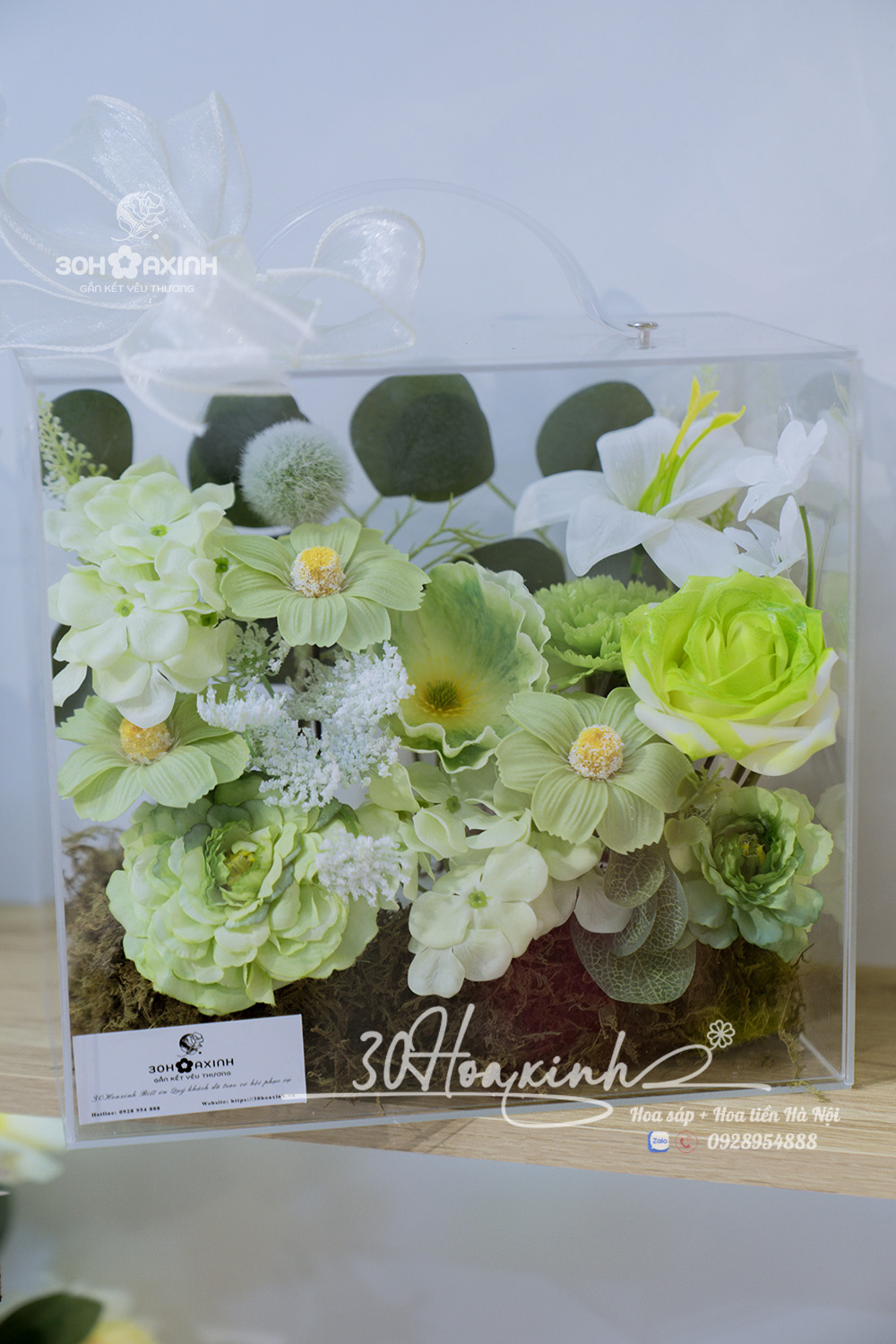 Hộp Vali MiKa Hoa Sáp Màu Xanh Matcha