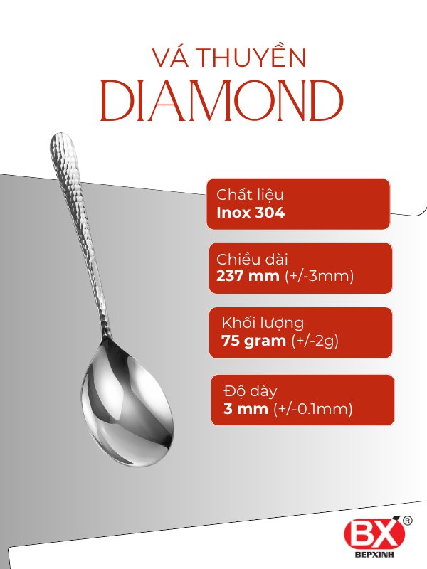 DIAMOND BOAT SERVING SPOON (1 piece)