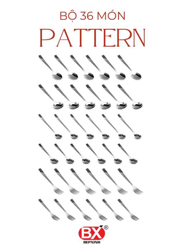 PATTERN CULTERY SET 36 (6 items x 6 pieces)