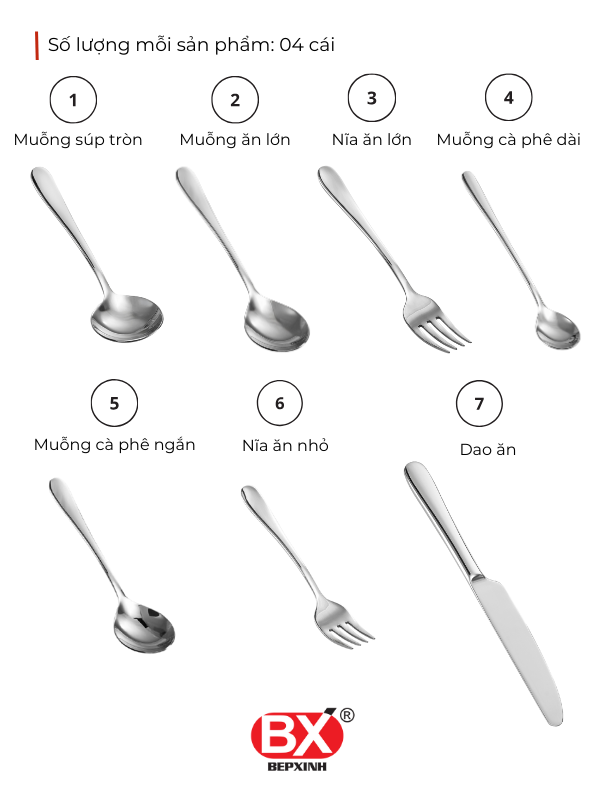 PREMIUM CULTERY SET 28 (7 items x 4 pieces)