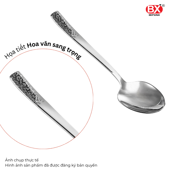 BX® 로열 테이블스푼 (패턴) - MUỖNG ĂN LỚN ROYAL HOA VĂN (Set 6 cái)