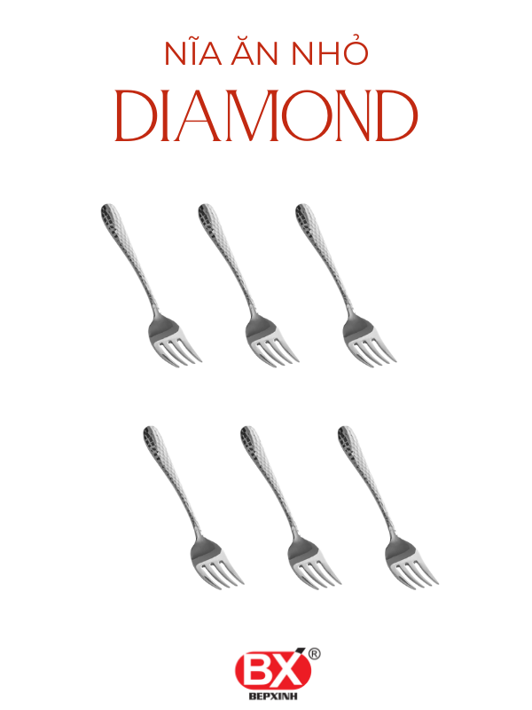 다이아몬드 케이크 포크 - NĨA ĂN NHỎ DIAMOND (Set 6 cái)