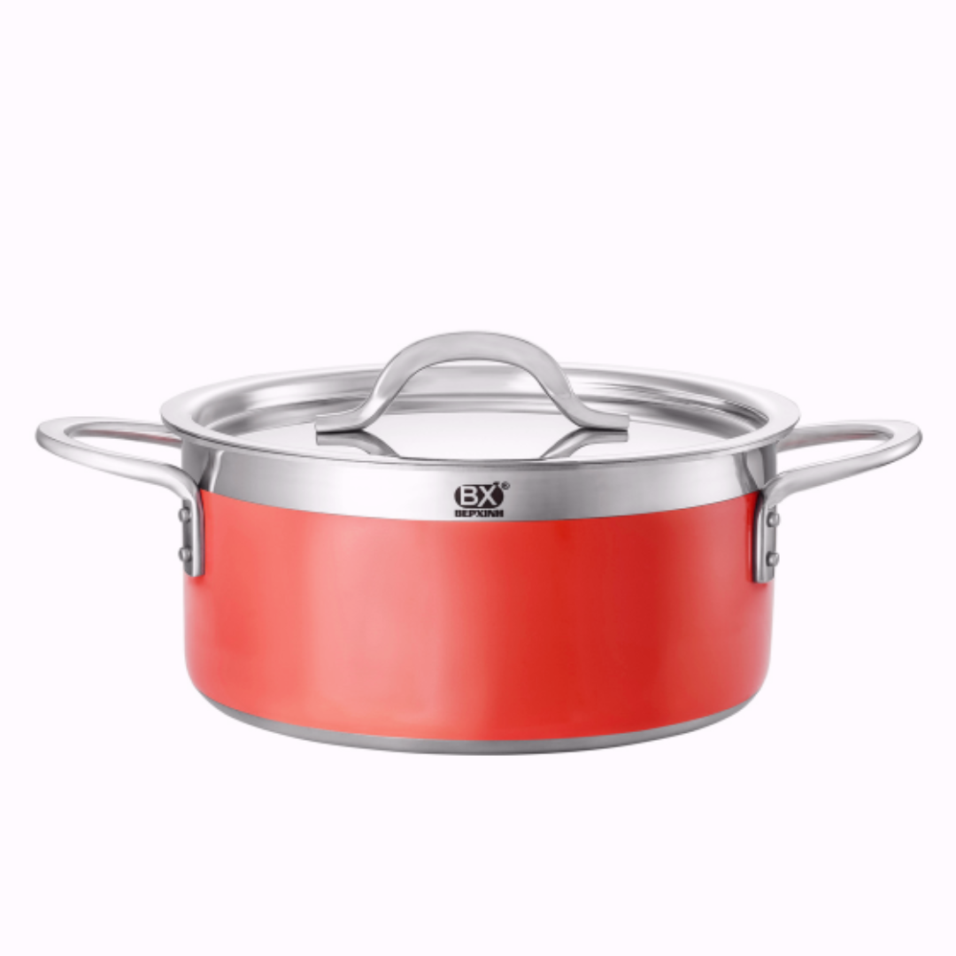 BX® 스테인리스 냄비 (5겹) - NỒI MÀU INOX 5 LỚP BẾP XINH (24x12cm)