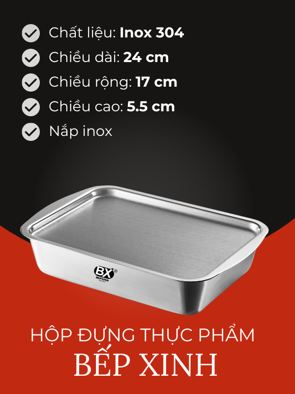 BX® 냉동밥용기 - HỘP ĐỰNG THỰC PHẨM INOX BẾP XINH