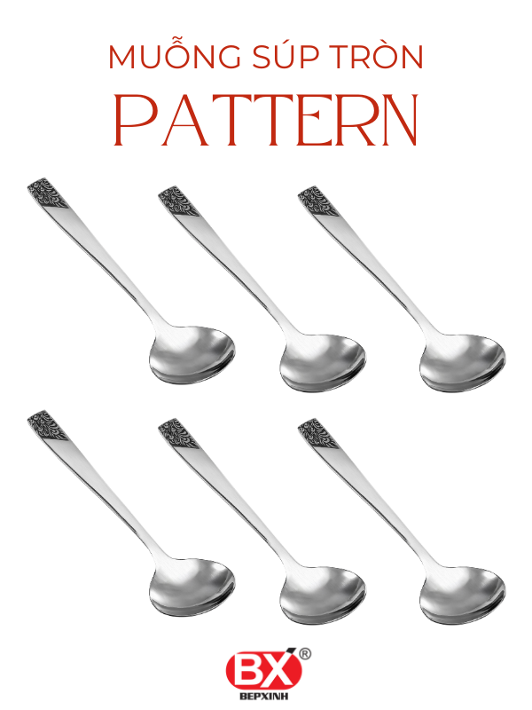 패턴 수프 스푼 - MUỖNG SÚP TRÒN PATTERN (Set 6 cái)