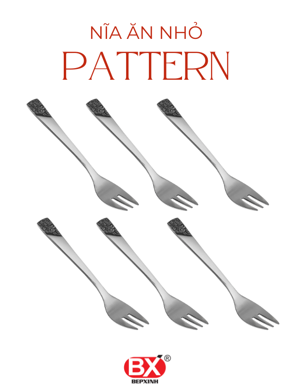 패턴 케이크 포크 - NĨA ĂN NHỎ PATTERN (Set 6 cái)