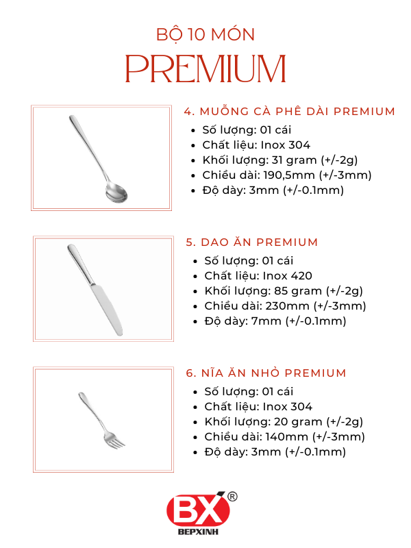 프리미엄 10개 세트 - BỘ PREMIUM 10 MÓN (10 sản phẩm x 1 cái)