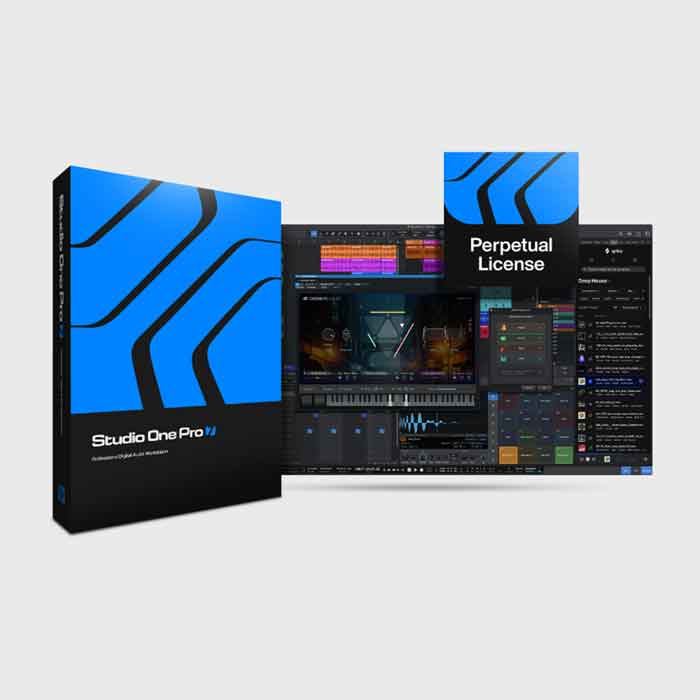 PreSonus Quantum HD 2 USB-C Audio Interface hình đang được miêu tả chụp sản phẩm và màn hình đang được bật chạy phầm mềm