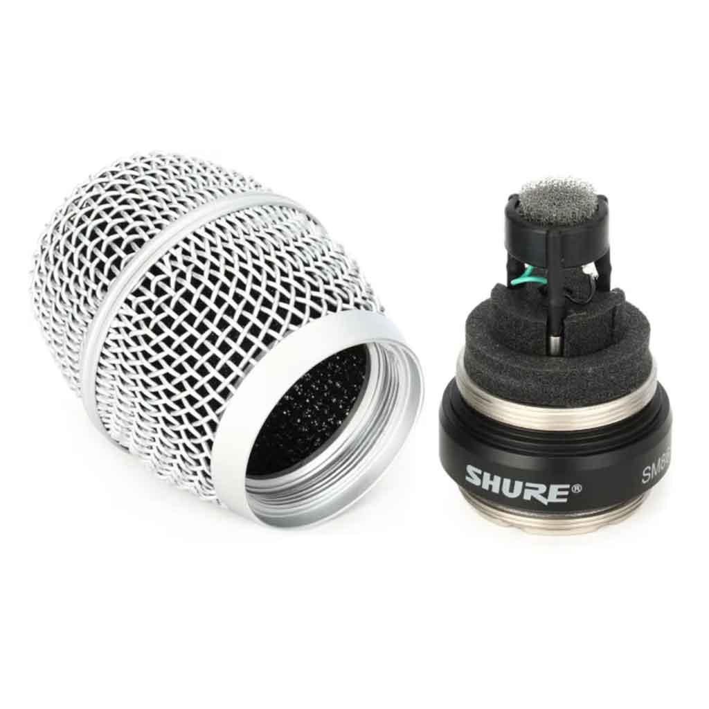 Bộ capsule thay thế Shure RPW114 hình đang được chụp chi tiết đầu micro đang được tháo rời ra trong khoảng không nền trắng 