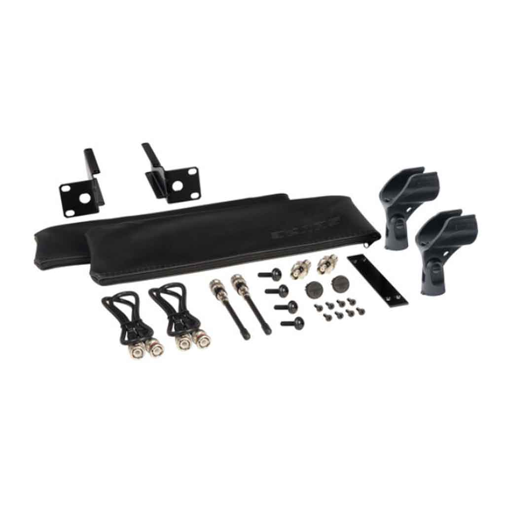 Bộ micro không dây đôi cầm tayShure SLXD24D/B58 hình đang được miêu tả chi tiết các linh kiện lắp ráp của sản phẩm 