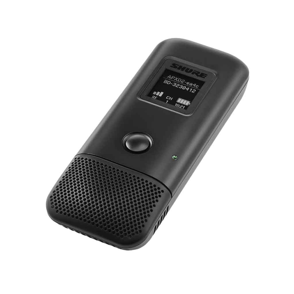 Bộ phát âm bàn Shure MXW6X hình đang được mô tả sản phẩm trong hình là một micro không dây để bàn (boundary microphone) của hãng Shure, chính xác là Shure MXW6X Boundary Transmitter.