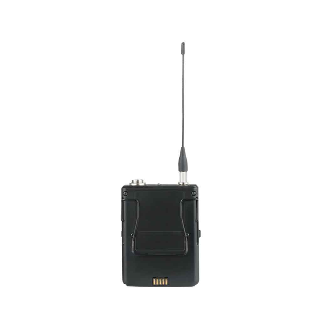 Bộ phát không dây Shure ULXD1 hình đang được miêu tả Ăng-ten linh hoạt giúp thu/phát sóng ổn định hơn trong môi trường có nhiều thiết bị điện tử